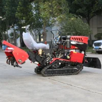 tracteur à main Mini motoculteur sur chenilles motoculteur rotatif à énergie Diesel